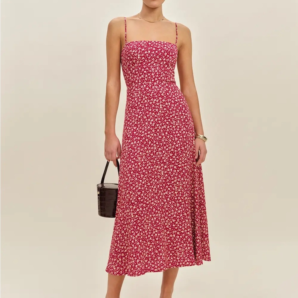 Reformation Monette Dress Last Tango Spaghetti Strap Sundress Midi Size 8 NWT
